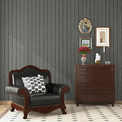 Obrázok produktu pre Samolepiace nástenné panely vzhľad dreva, tmavosivá, 30 cm x 5 m, pre obývaciu izbu