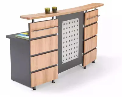 Immagine prodotto di Banco reception moderno + cassettiera in legno grigio Mobili per ufficio nuovi