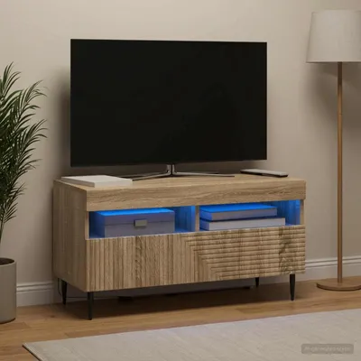 Productafbeelding van Maison Exclusive - TV-meubel HAARLEM, LED-verlichting, 81 x 35 x 43 cm, Sonoma-eikenhout