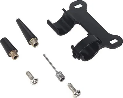 Productafbeelding van Famanu fietspomp, aluminium - grijs, mini-model met verwisselbare ventielen