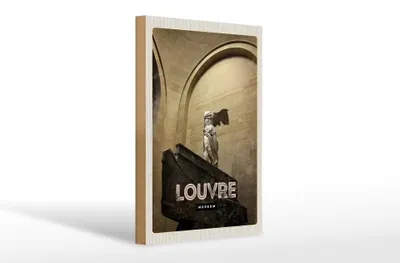 Produktbild von Holzschild Reise 20x30cm Retro Louvre Museum Paris Palast