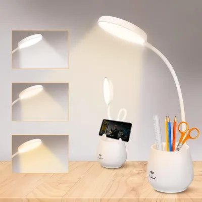 Obrázok produktu pre LED stolná lampa – lampa na čítanie – šetrná k očiam – plynulé stmievanie – nastaviteľná o 360 stupňov – biela