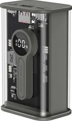 Zdjęcie produktu dla Gembird PB09-TQC3-01, 9000 mAh, Litowo-polimerowy (LiPo), Quick Charge 3.0, 40 W, Czarny, Przezroczysty