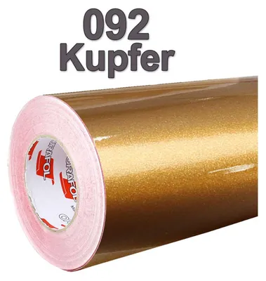 Produktbild von (5,60€/m²) Oracal® Möbelfolie 092 Kupfer Glanz 63 cm Breite Laufmeterware selbstklebende Folie Plotterfolie Klebe Folie Oracal 621 Küchenfolie