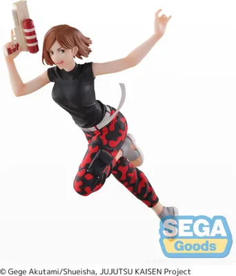 A figurine of a female anime character holding a water gun, in a dynamic pose.