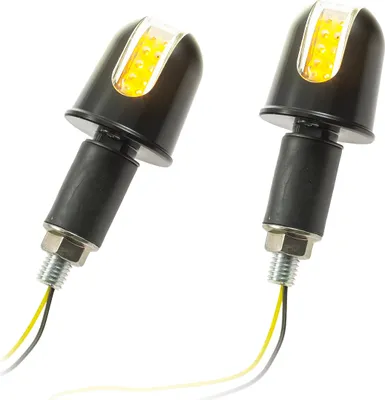 Zdjęcie produktu dla Uniwersalne końcówki kierownicy motocyklowej - kierunkowskazy LED Rondo czarne 7/8" + 1" i aluminiowe kierownice z homologacją E