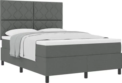 Obrázok produktu pre vidaXL Box spring posteľ s matracom tmavosivá 140 x 200 cm látka