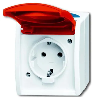 Obrázek produktu pro Busch-Jaeger 2083-0-0825, CEE 7/3, 2P+E, Červená, Bílá, IP44, 250 V, 16 A