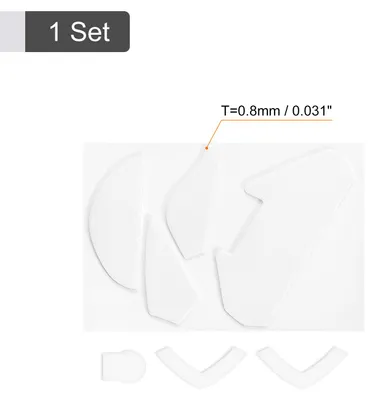 Image de Arrondi CourbšŠ Bords Souris Pieds Patins Tampons 0.8mm pour G402 Jouer Souris Pieds Rechange Blanc 7Pcs/1 Ensemble