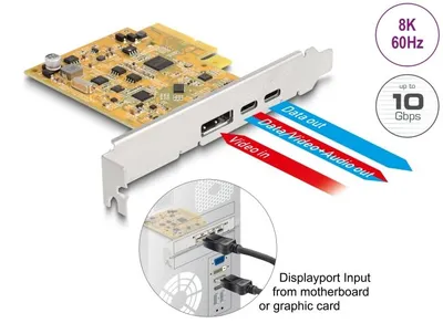 Image de DELOCK Carte PCI Express x4 vers 1x externe USB TypeC 10 Gbps B