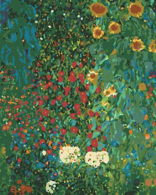 Image de Zuty - Peinture par numéros - JARDIN AVEC TOURNESOLS (G. KLIMT), 40 x 50 cm, toile tendue sur châssis