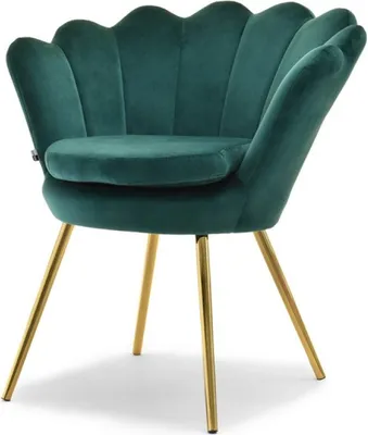 Zdjęcie produktu dla Designerski fotel AVIDAN - zielony / złoty