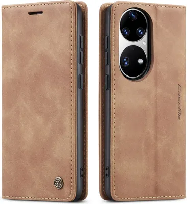 Produktbild von Huawei P50 Pro Hülle, Retro Kunstledertasche mit Standfunktion Schutzhülle für Huawei P50 Pro Braun