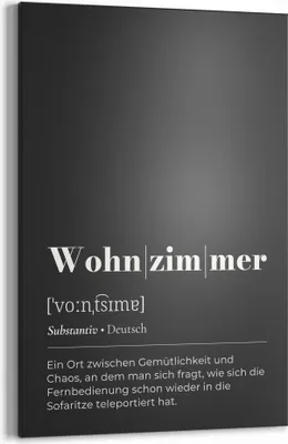 Produktbild von DEQORI Kreidetafel 40x60 cm 'Wohnzimmer - Definition' Tafel Wandtafel Schreibtafel