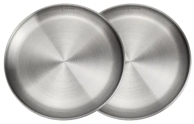 Produktbild von Camping Teller Set Edelstahl Ø23 cm 2 Stück Outdoor & Picknick