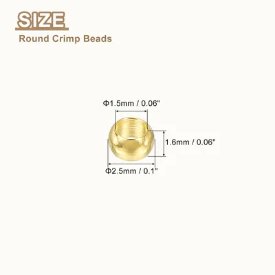 Produktbild von 500 Stš¹ck Runde Quetschperlen, 2,5 mm Messing Zwischenperlen Pressperlen Tube Crimp Perlen Abstandsperlen Kleine Perlen fš¹r Armb?nder Schmuckherstellung DIY Basteln, Gold