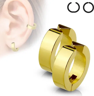 Produktbild von Fake Creolen: Ohrclips Klappcreolen Non-Piercing "Clip-On"  Gold