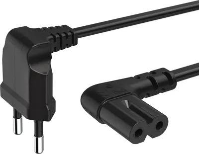 Zdjęcie produktu dla Kabel zasilający Euro kątowy 3m czarny