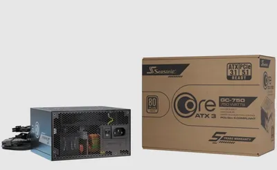 Produktbild von Seasonic CORE GC-750 ATX 3.1, 750 W, 100 - 240 V, 50/60 Hz, 10 - 5 A, 100 W, 744 W