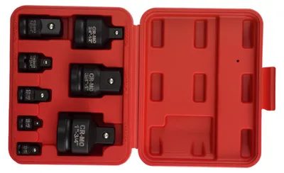 Produktbild von 8-tlg Reduzierstück Set Schlagadapter 1/4 3/8 1/2 3/4 1 Zoll Koffer
