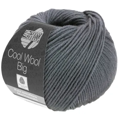Produktbild von Lana Grossa Cool Wool Big 50 g pflegeleichtes Strickgarn aus extrafeiner Wolle 120 m Farbe 981 - Stahlgrau