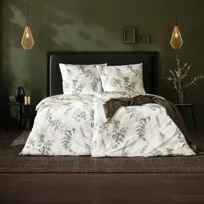 Produktbild von Estella Mako Interlock Jersey Bettwäsche Nadja grün 155x220 cm + 80x80 cm