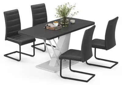 Obrázok produktu pre Súprava jedálenského stola Vicco Fenaro čierna/biely 120 x 80 cm so 4 jedálenskými stoličkami, čierne, Model 62998
