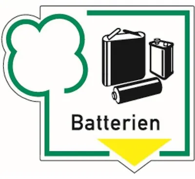 Produktbild von Dreifke® Abfallkennzeichen, Batterien, Folie | Folie selbstklebend | 250x216 mm