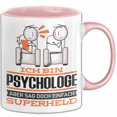 Produktbild von Psychologe Geschenk Tasse Ich Bin Psychologe Aber Sag Doch Einfach Superheld Lustige Geschenkdiee für Psychologe Kaffee-Becher (Rosa)