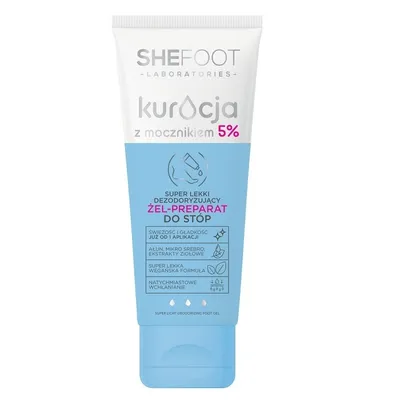 Immagine prodotto di Shefoot Gel deodorante ultraleggero per i piedi con il 5% di urea, 75 ml