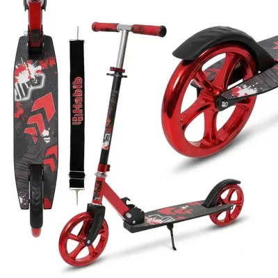 Produktbild von Habib Cityroller mit XXL Glanz-Rädern | Klappbar & bis 100kg: Rot