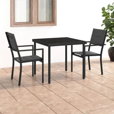 Produktbild von The Living Store 3-tlg. Garten-Essgruppe Stahl