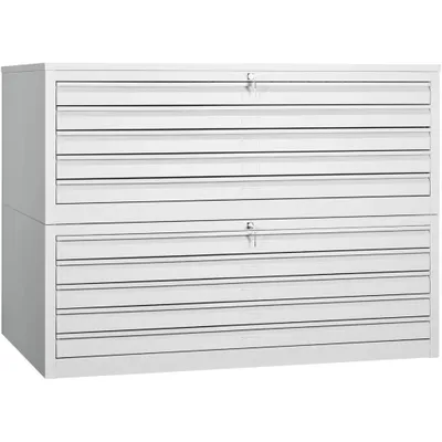 Produktbild von Gürkan Planschrank lichtgrau 10 Schubladen 140,0 x 95,0 x 105,0 cm