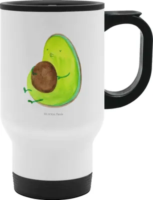 Produktbild von Mr. & Mrs. Panda Thermobecher Avocado Pfeifen - Weiß - Geschenk, Abnehmen, To Go Becher, Schwanger, Diät, To-Go-Becher, Kaffee-Thermobecher, Kaffeebecher, thermosbecher