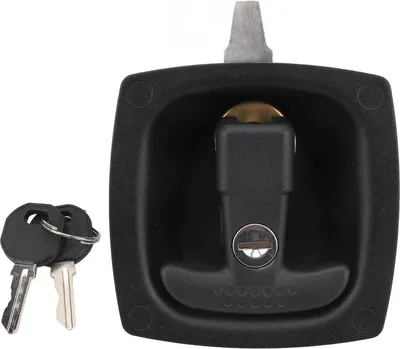 Productafbeelding van T-greepslot, gereedschapskistslot van zwarte zinklegering met twee sleutels, geschikt voor campers en caravanaccessoires