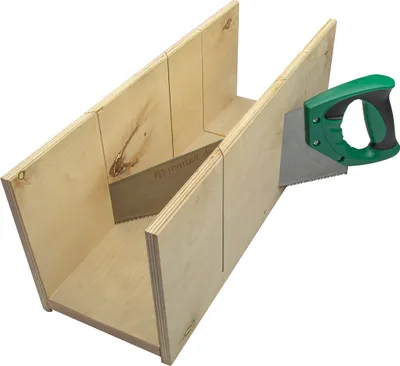 Produktbild von Marbet 19x49cm Sperrholz Gehrungslade Gehrungsschneidlade inkl. Säge Handsäge