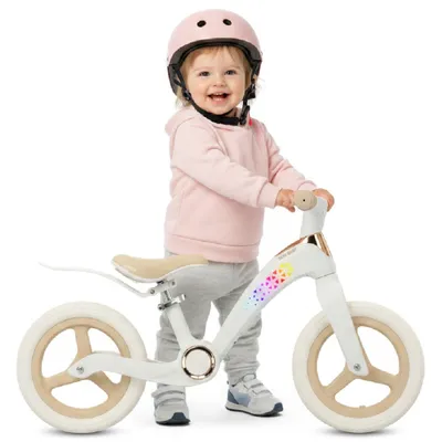Obrázok produktu pre Detské odrážadlo Detské odrážadlo Detské odrážadlo Balance Bike Odrážadlo pre deti Skladacie kolesá z PP peny Rám LED AURUM 3,8kg krémovo-béžové