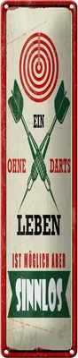 Produktbild von Blechschild Ein Leben ohne Darts ist möglich aber Sinnlos, 46 x 10 cm, Blechschilder Spruch Sport Hobby