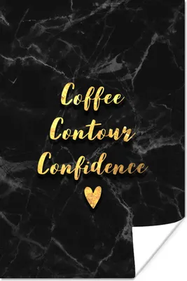 Produktbild von MuchoWow® Poster Zitat - Kaffee - Gold - Marmor 40x60 cm - Plakate für die Wand - Poster Babyzimmer