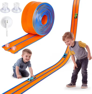 Imagen del producto de Pista de carreras flexible, de 4,5 metros de longitud, de colores, para niños