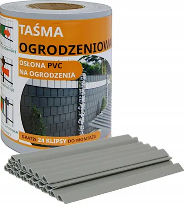 Produktbild von Ekspand | Zaunband - Grau - 19 cm x 35 m - UV-beständig - 24 Clips
