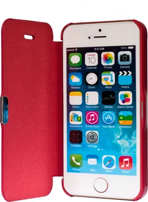 Produktbild von Flip Cover Schutzhülle Case Handyhülle Bookstyle für Apple iPhone 5 / 5s / SE Rot