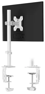 Produktbild von Monitor Halterung für 13-32 Zoll Bildschirme bis 10 kg, Verstellbar, Neigbar, Schwenkbar, Drehbar, VESA 75x75/100x100 mm, Weiß