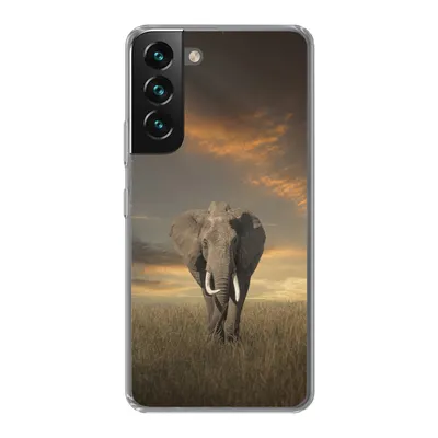 Produktbild von MuchoWow® Handyhülle Schutzhülle Hülle für Samsung Galaxy S22 Elefant - Tiere - Gras - Natur Silikon Softcase Handy Hülle - Mobiltelefonhülle