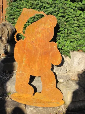 Produktbild von Edelrost Teddybär auf Platte 80 cm