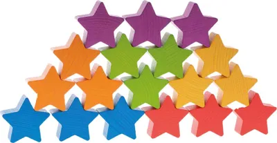 Produktbild von Regenbogen Sterne 18tlg.,Holzbausteine, Holzspielzeug
