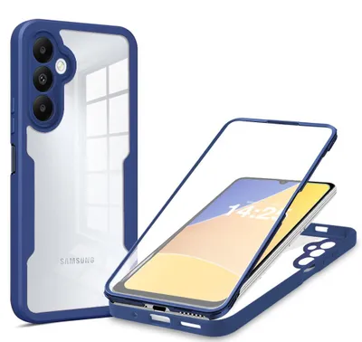 Produktbild von 360 Grad Rundum Schutz Handyhülle für Samsung Galaxy A14 / A14 5G Full Cover Vollschutz Case Farbe: Blau