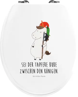 Produktbild von Mr. & Mrs. Panda WC Brille Einhorn Junge - Weiß - Geschenk, Mittelalter, Unicorn, WC-Sitz, Bube, Toilettenbrille, Einhörner, Sitz, Klobrille, Klodeckel, Toilettendeckel