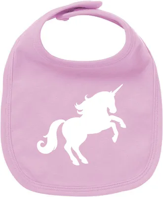 Produktbild von Huuraa Unisex Babylatz Einhorn Silhouette Geschenk Babypink  Baumwolle Einhorn Mitbringsel