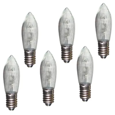 A group of LED replacement bulbs arranged on a white background.